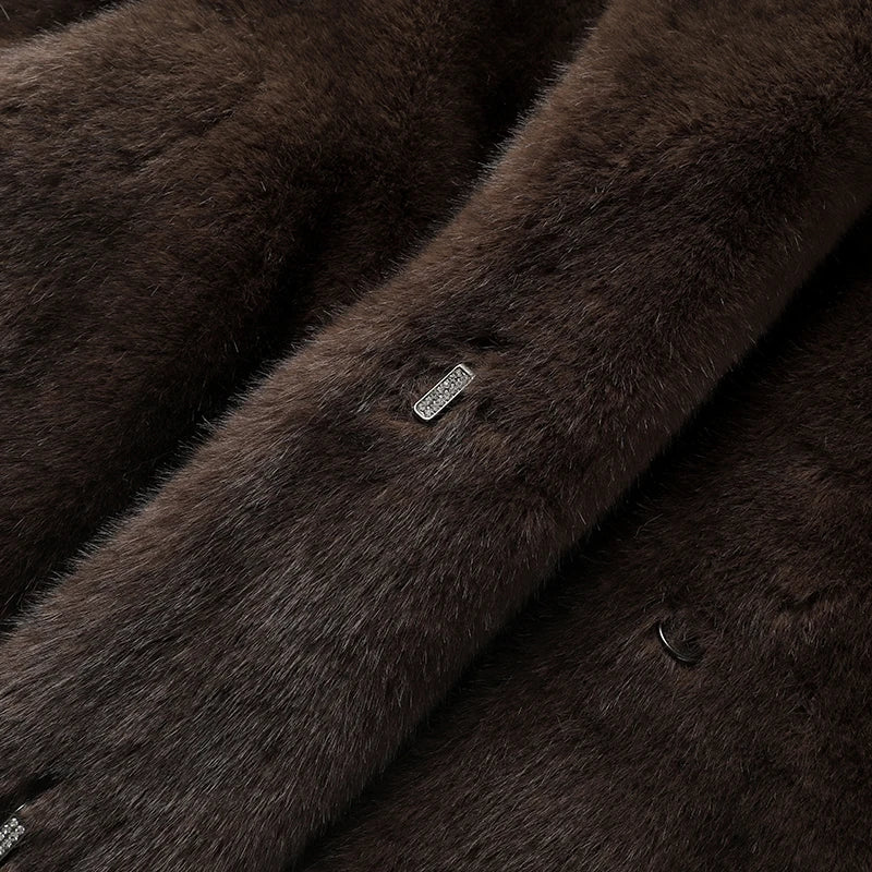 Carmen Brown Luxe Faux Fur Long Coat – Elegant Outerwear