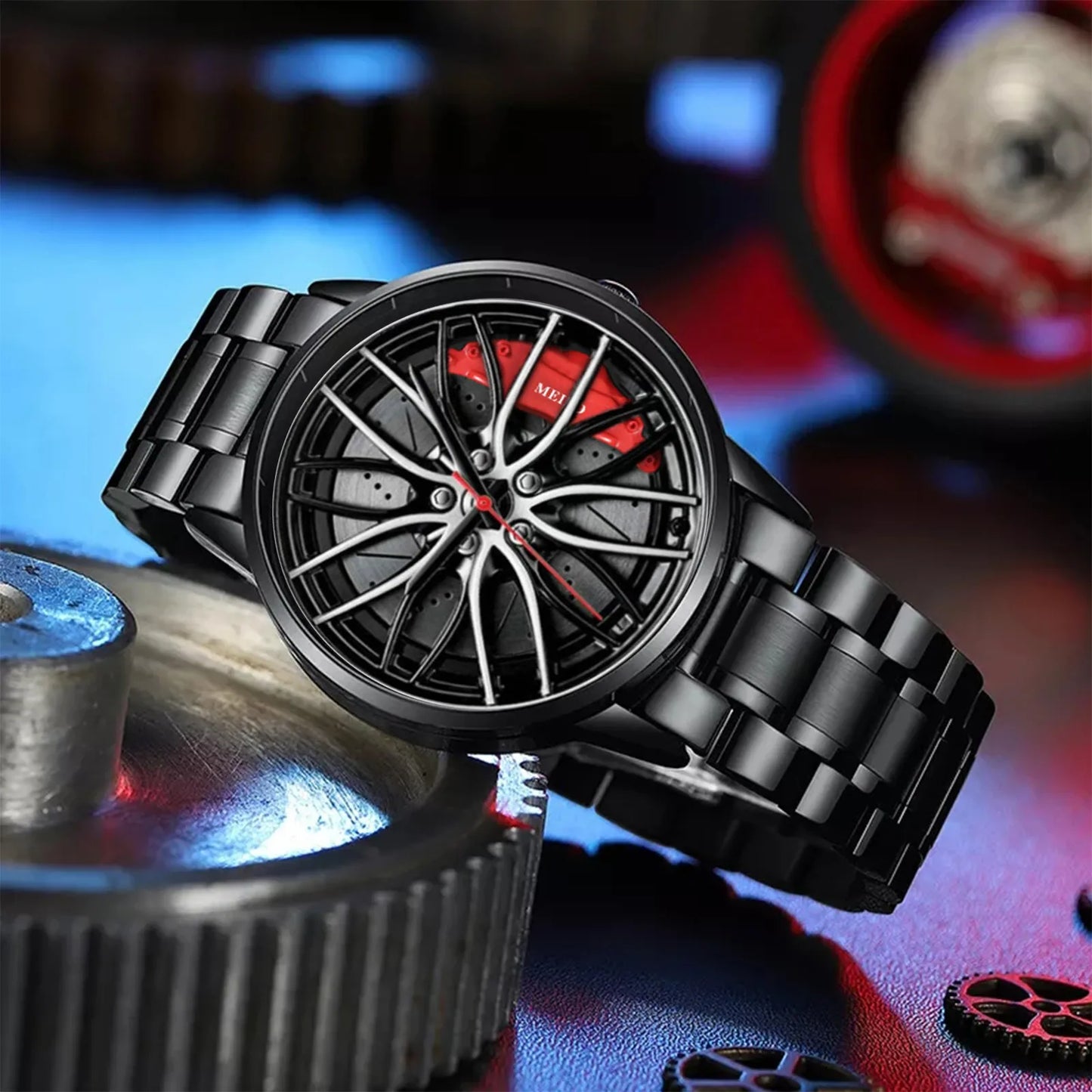Men's Racing-Inspired Wheel Rim Watch