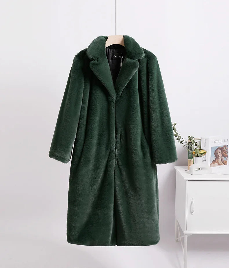Celia Faux Fur Long Coat-Luxe Winter & Occasion Outerwear
