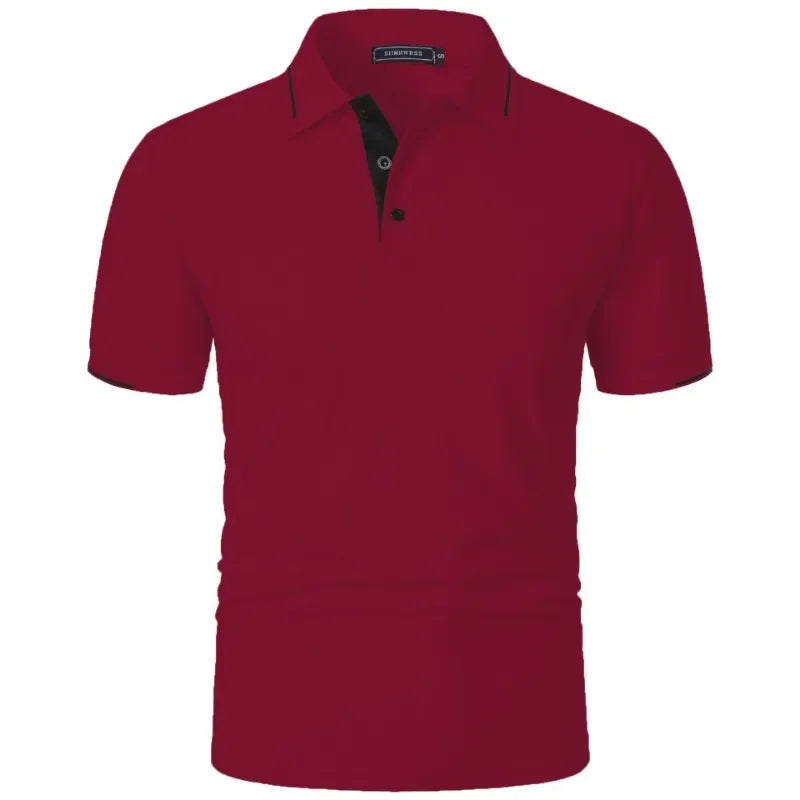 Men’s Short Sleeve Polo Shirt – Lightweight Classic Fit Summer Top with Button Collar