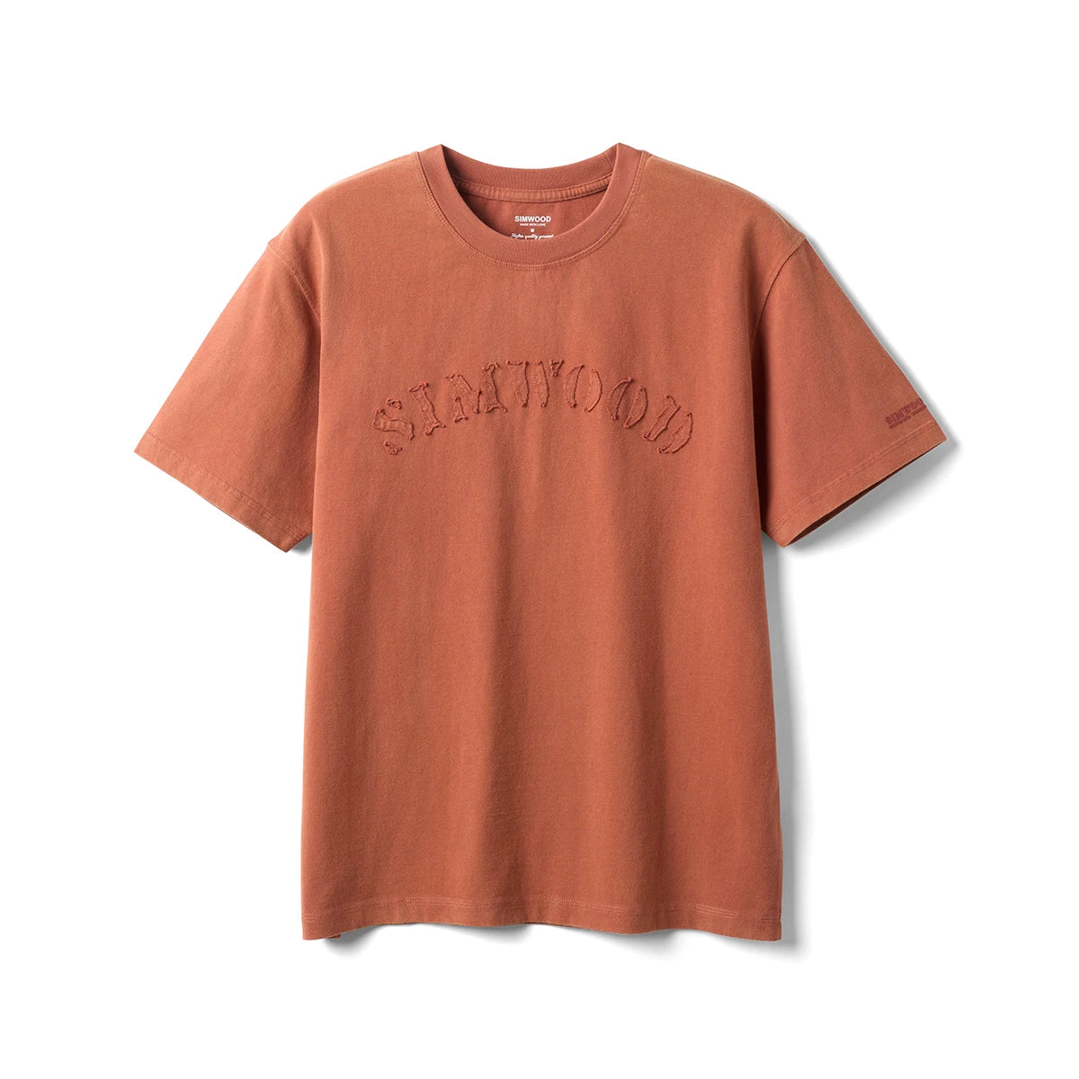 Men’s Embroidered Logo T-Shirt – 260gsm Relaxed Fit Tee in Orange & Black