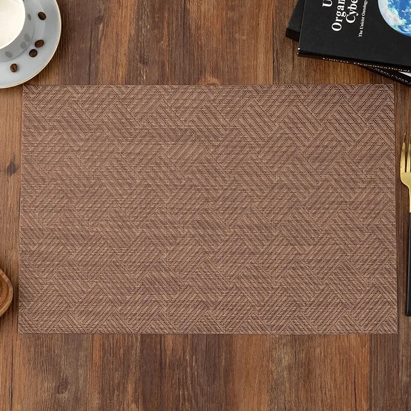 Modern Stripe Woven Placemats – 2/4/6 Piece Set Heat Resistant Table Mats for Dining Table Setting