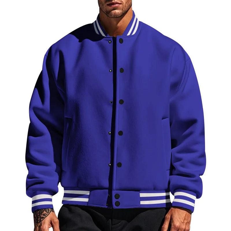 Varsity Jacket With Striped Trim