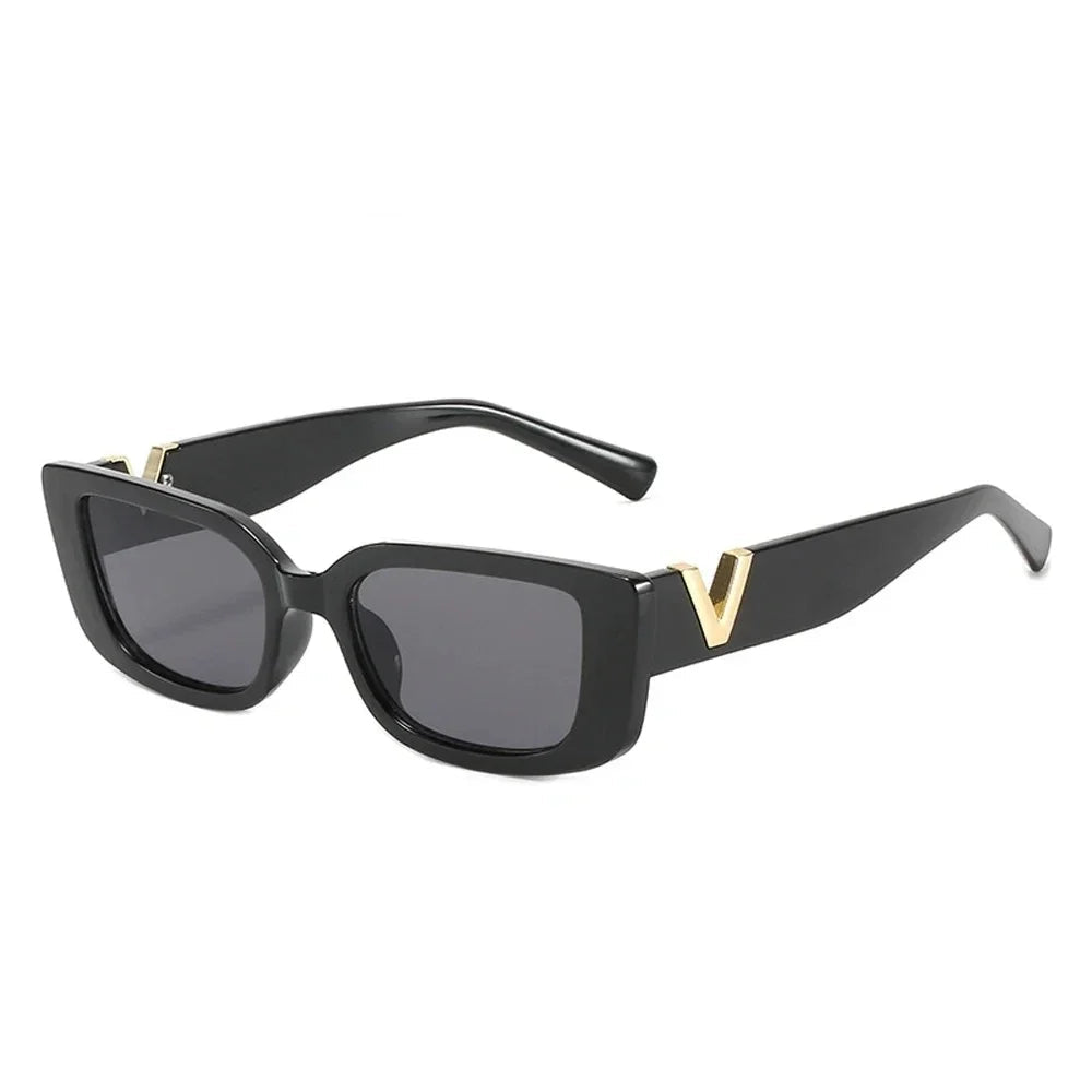 Valencia Rectangle Sunglasses – Chunky Vintage Frame UV400 Designer-Inspired Eyewear