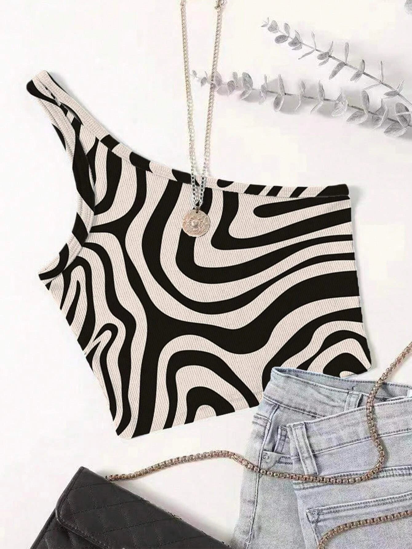 Zebra Print One-Shoulder Crop Top: A Bold and Trendy Statement Piece