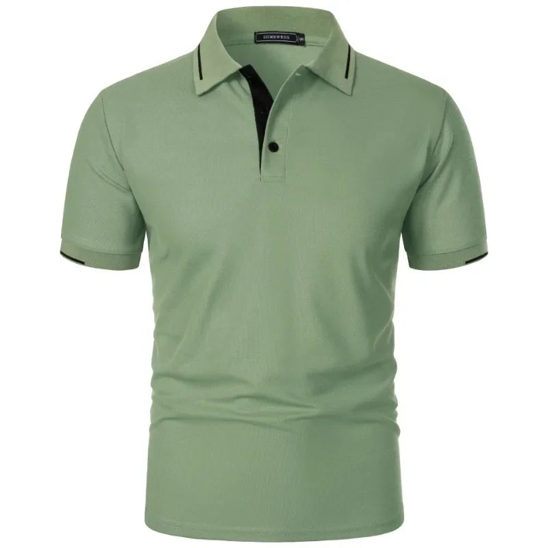 Men’s Short Sleeve Polo Shirt – Lightweight Classic Fit Summer Top with Button Collar