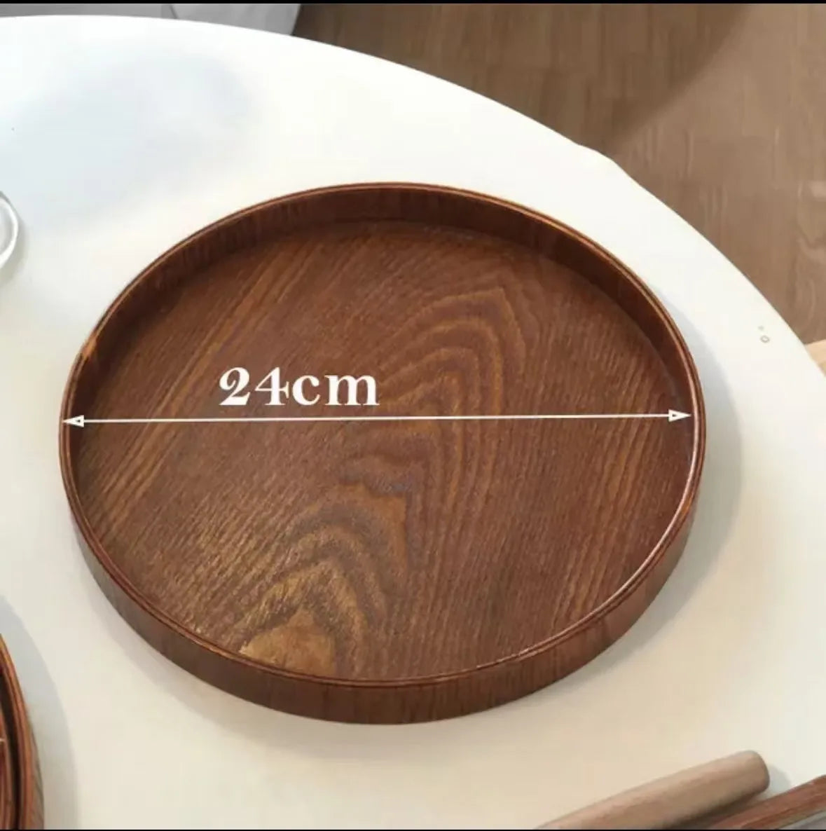 Round Wooden Display Trays – Decorative Serving Platters for Candles, Ornaments & Coffee Table Styling
