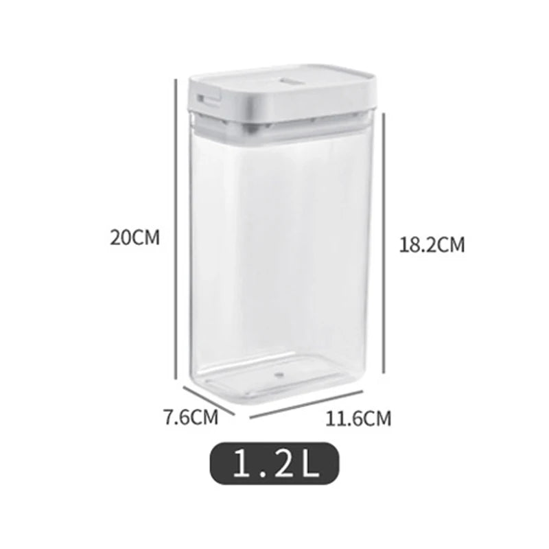 Airtight Food Storage Container – Clear Plastic Kitchen Container with White Lid for Pasta, Cereal, Rice, Snacks & Pantry Organisation