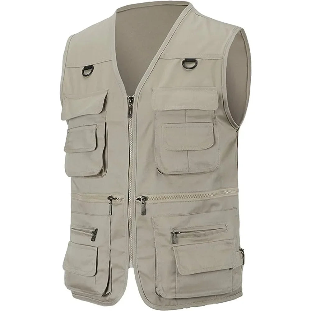 Men’s Utility Gilet – Multi-Pocket Zip-Up Cargo Vest