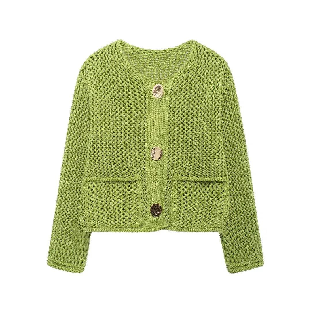 Knitted Cardigan with Button Detail