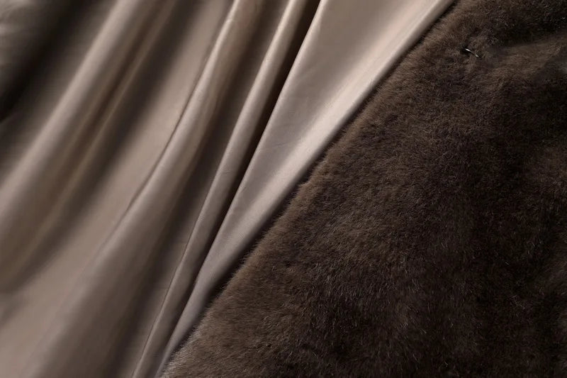Carmen Brown Luxe Faux Fur Long Coat – Elegant Outerwear