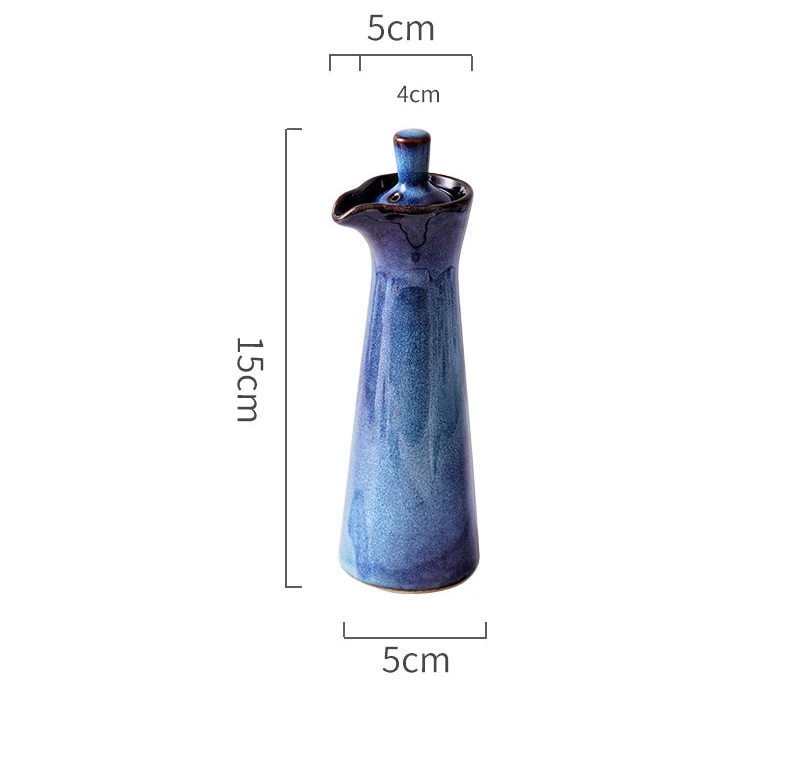 Arden Glazed Ceramic Oil Bottle – 150ml Kitchen Pourer for Olive Oil, Vinegar & Seasoning
