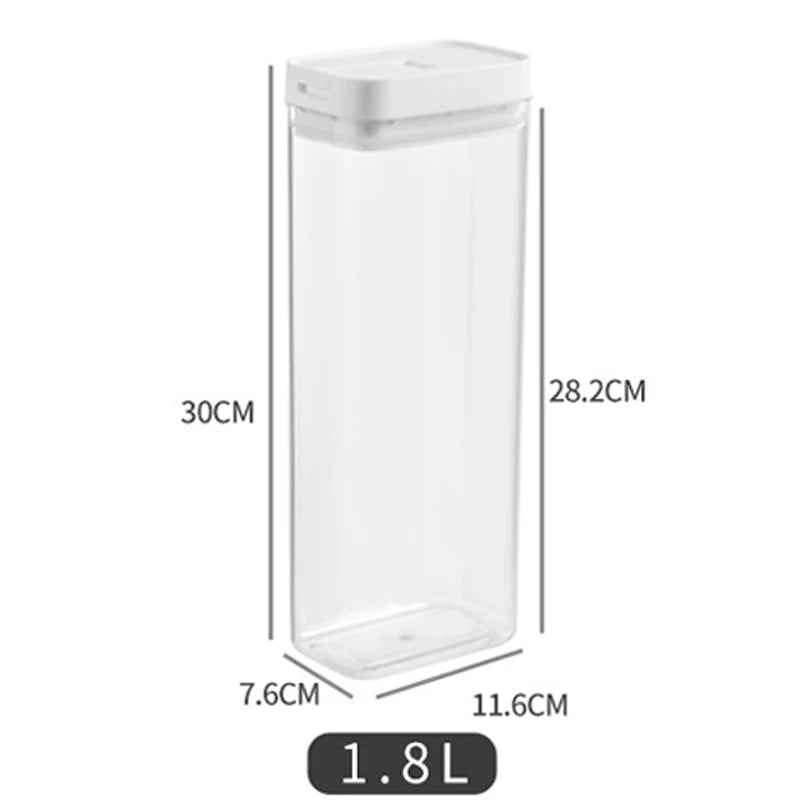 Airtight Food Storage Container – Clear Plastic Kitchen Container with White Lid for Pasta, Cereal, Rice, Snacks & Pantry Organisation