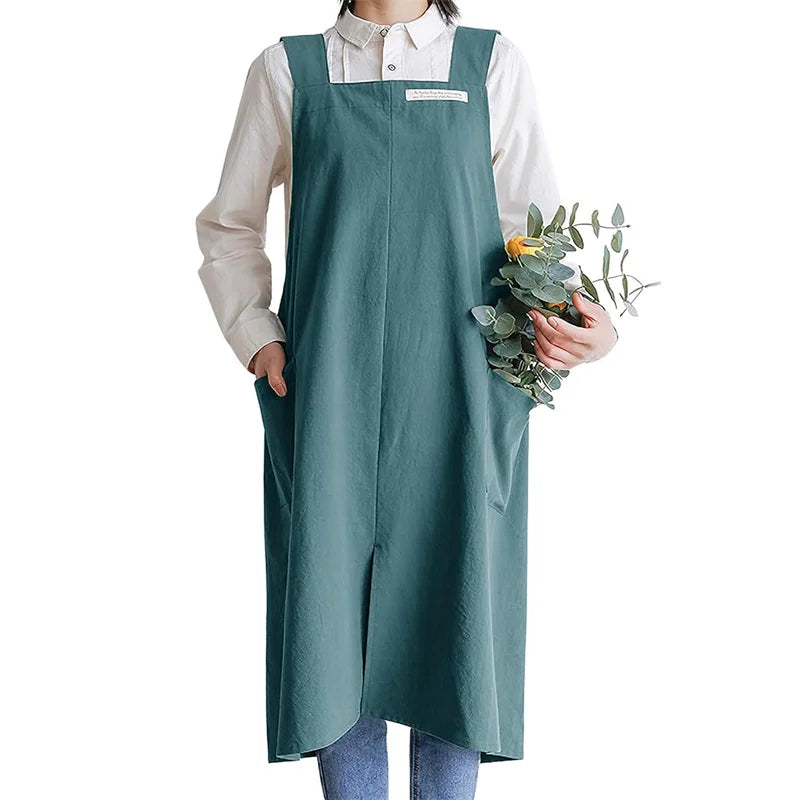 Comfort Fit Cross Back Apron – No-Tie Cooking Apron with Pockets for Kitchen, Baking & Daily Use