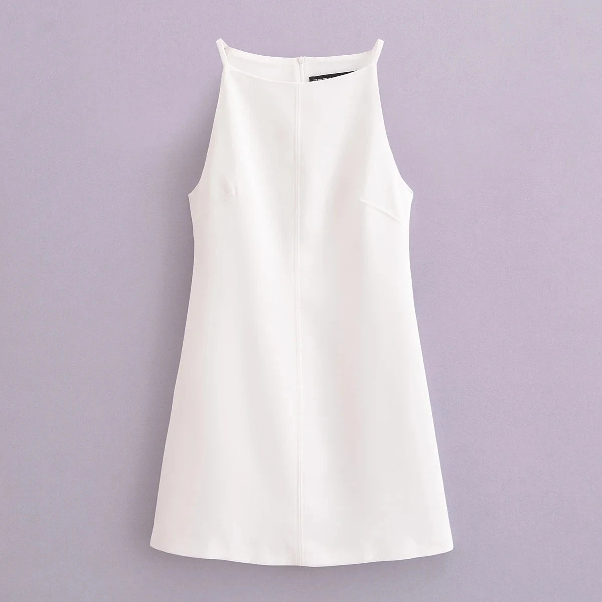 Valoria High Neck Sleeveless Mini Dress – Tailored Summer Day Dress
