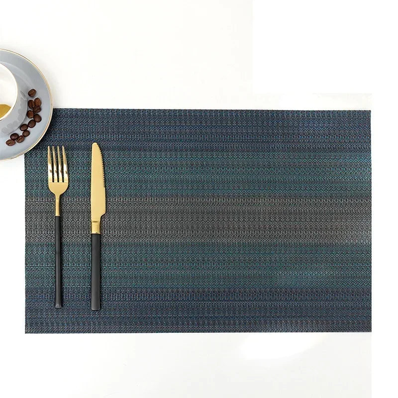 Modern Stripe Woven Placemats – 2/4/6 Piece Set Heat Resistant Table Mats for Dining Table Setting