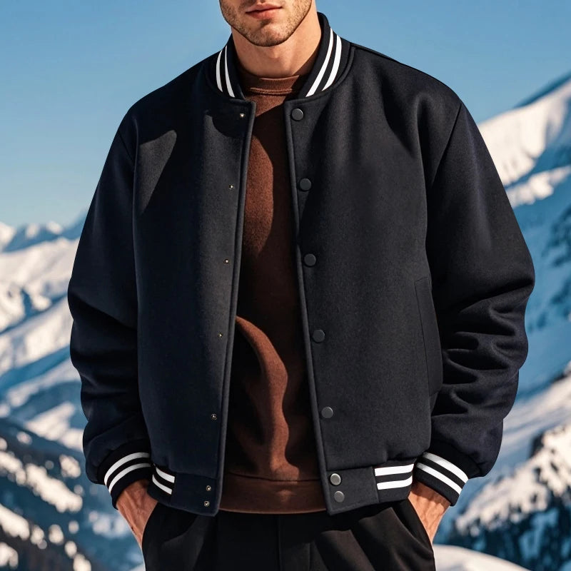 Varsity Jacket With Striped Trim