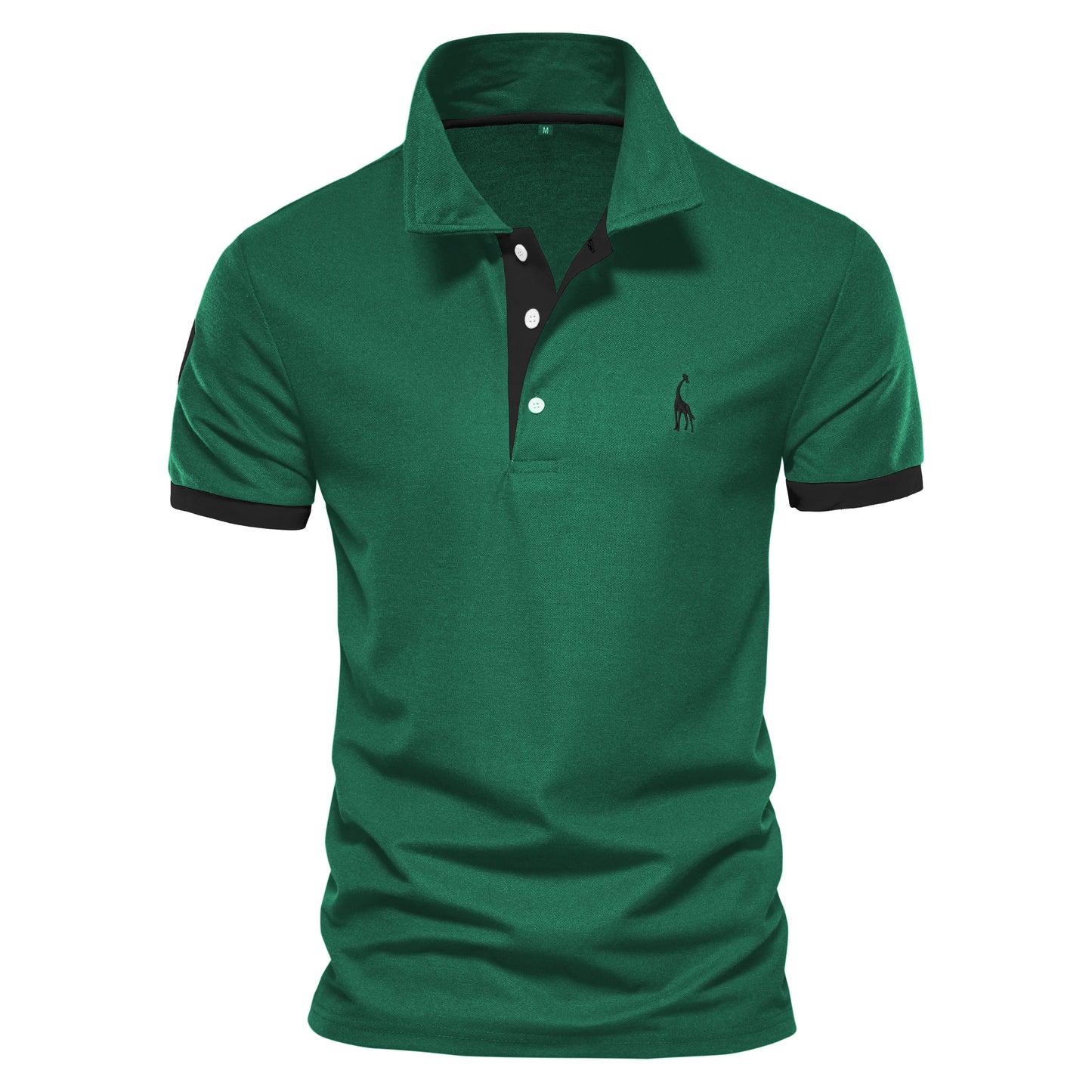 Men's Embroidered Polo Shirt – Cotton Blend Short Sleeve Classic Fit Top for Casual Smart Outfits