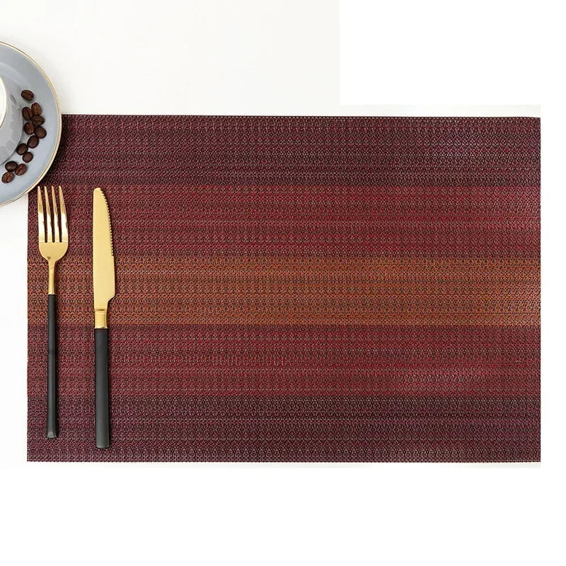 Modern Stripe Woven Placemats – 2/4/6 Piece Set Heat Resistant Table Mats for Dining Table Setting