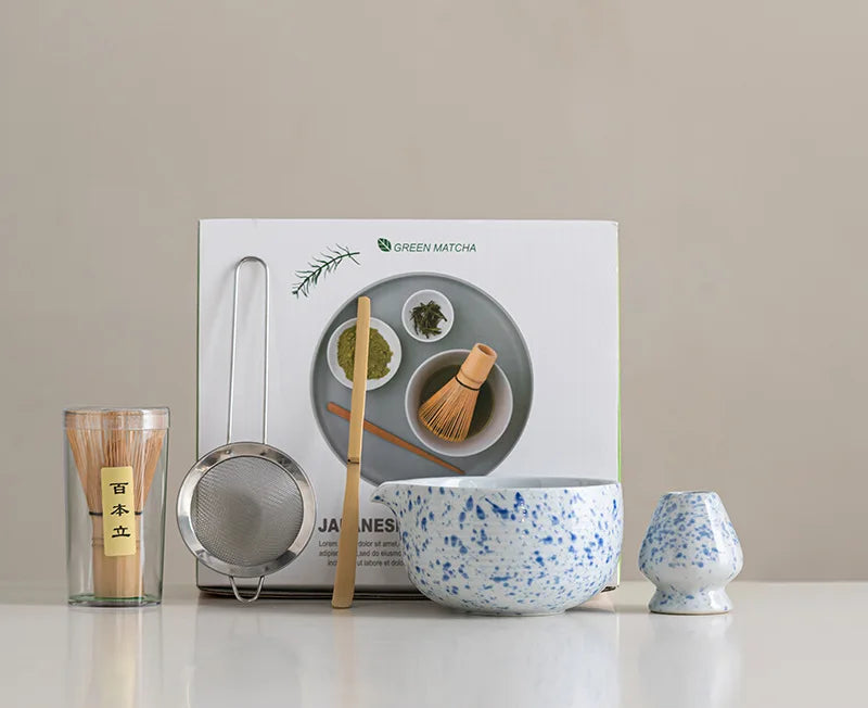 Aomi Matcha Gift Set – 5 Piece Japanese Matcha Whisk Set with Bowl, Scoop, Sifter & Accessories