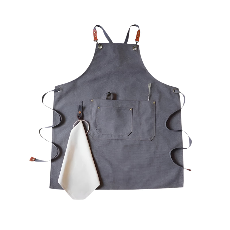 Canvas Utility Apron with Pockets – Adjustable Unisex Workwear Apron