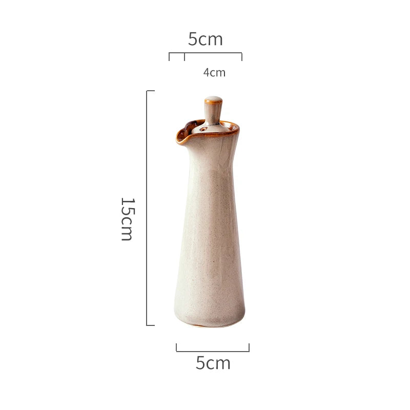 Arden Glazed Ceramic Oil Bottle – 150ml Kitchen Pourer for Olive Oil, Vinegar & Seasoning