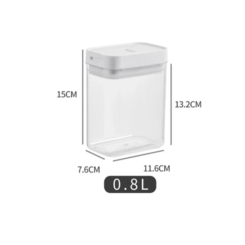 Airtight Food Storage Container – Clear Plastic Kitchen Container with White Lid for Pasta, Cereal, Rice, Snacks & Pantry Organisation