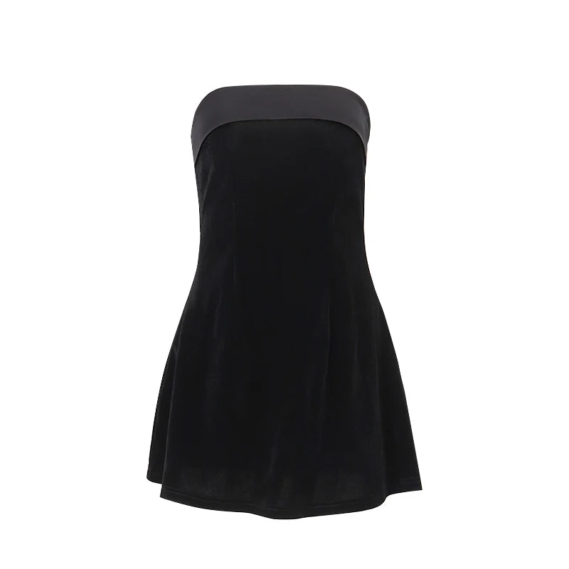Strapless Velvet Mini Dress