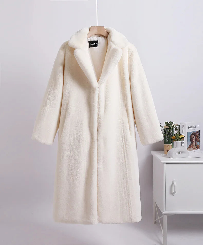 Celia Faux Fur Long Coat-Luxe Winter & Occasion Outerwear