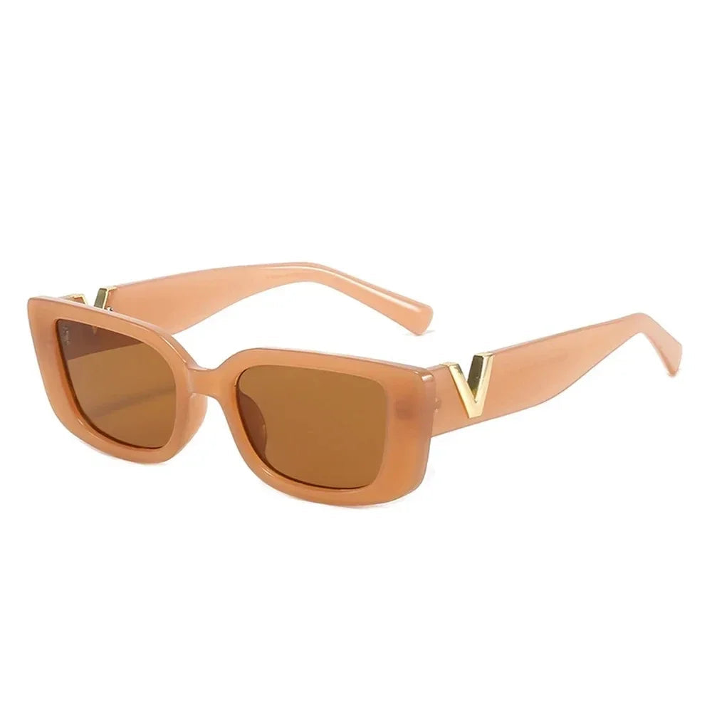 Valencia Rectangle Sunglasses – Chunky Vintage Frame UV400 Designer-Inspired Eyewear