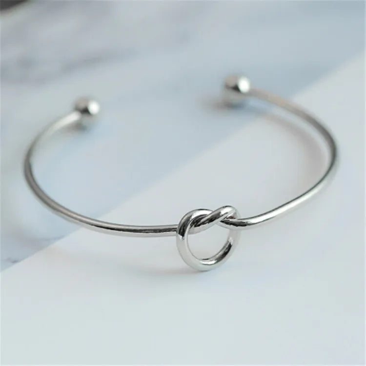 Gold Knot Bangle Bracelet