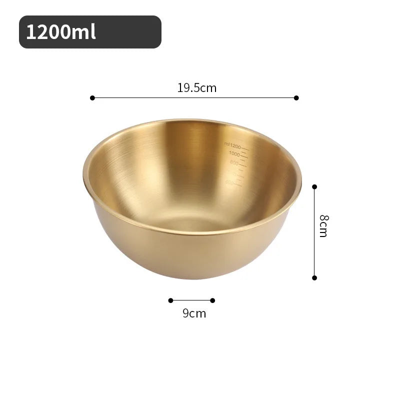 Stainless Steel Mixing Bowls – Gold & Silver Kitchen Prep Bowl Set