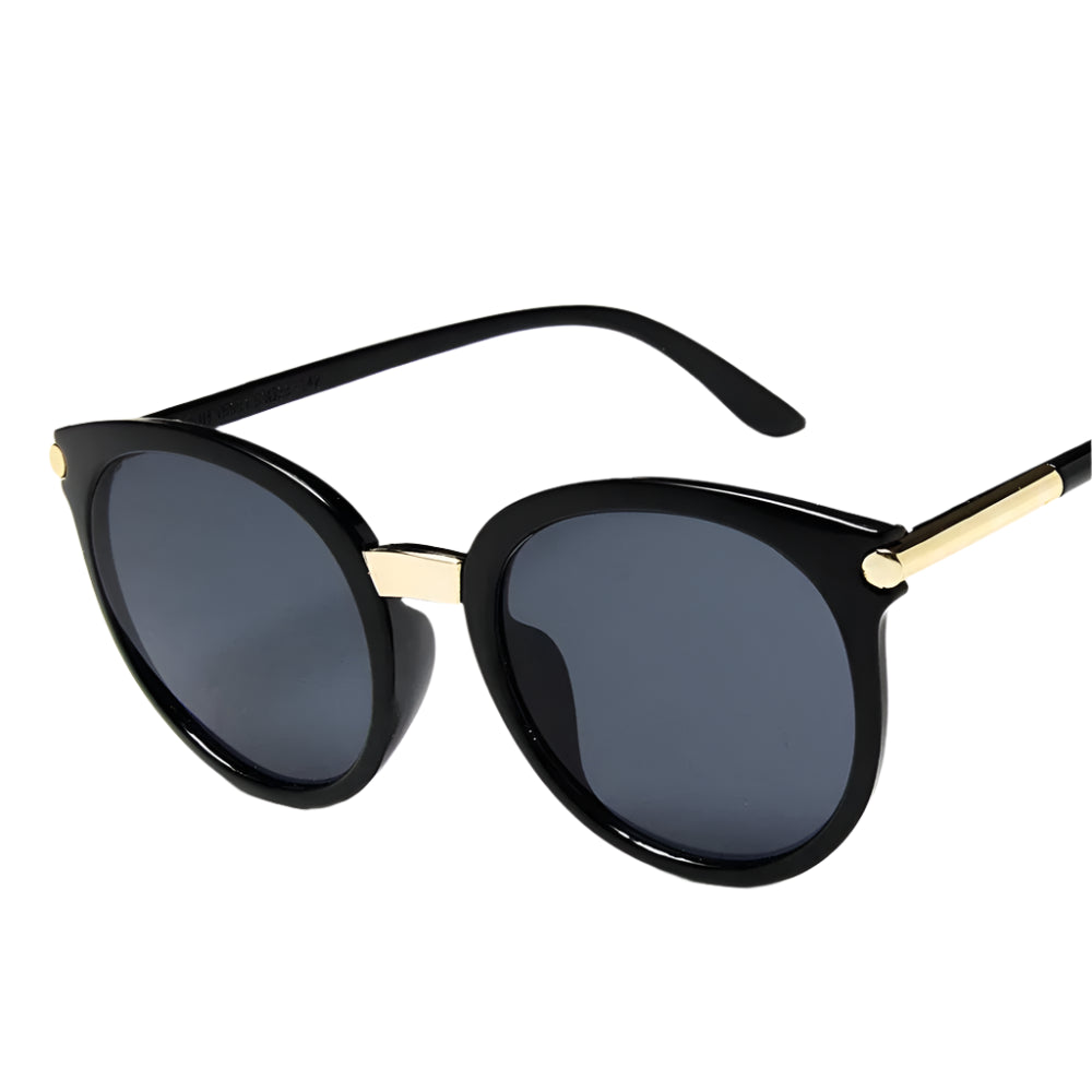 Celeste Black Round Frame Sunglasses – Stylish UV Womens Eyewear