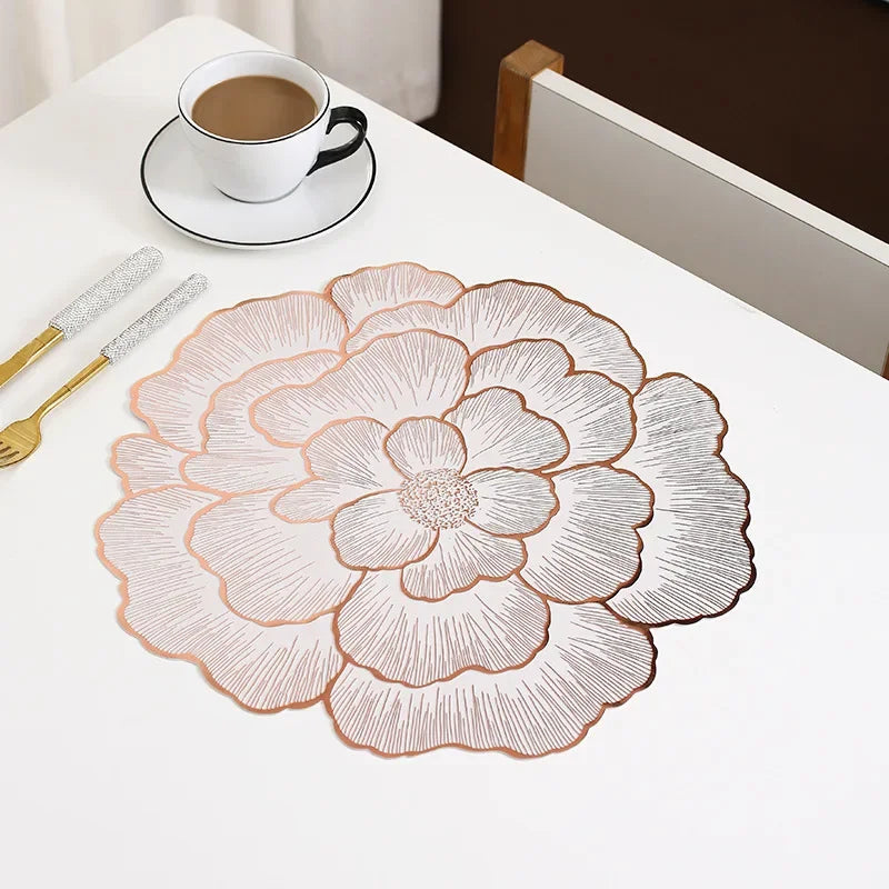 Floral Placemat – Elegant Cream Table Mat for Weddings, Dinner Parties & Everyday Use
