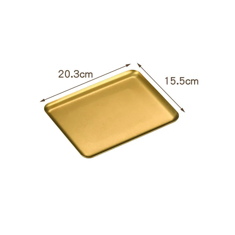 Gold & Silver Stainless Steel Baking/ Serving Tray Set – Flat Oven Roasting Pans