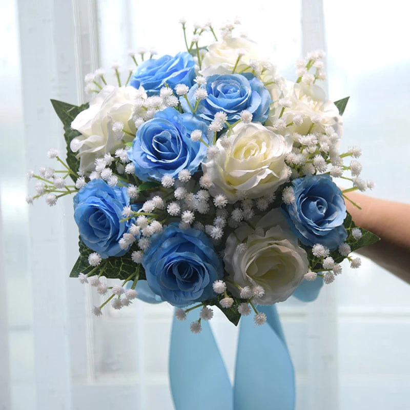 Evelina Bridal Bouquet – Soft Pink and Ivory Rose Wedding Flowers