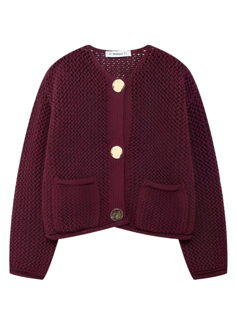Knitted Cardigan with Button Detail