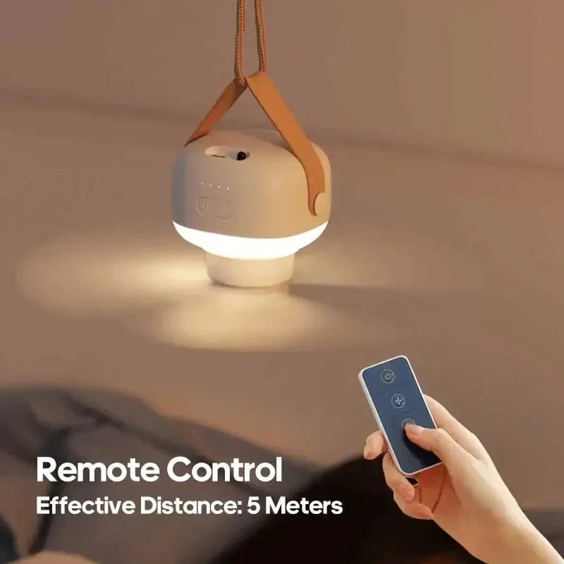 Cordless Ceiling Fan with LED Light and Remote – 7200mAh Rechargeable Hanging Fan for Camping, Tents, Outdoor & Bedroom Use