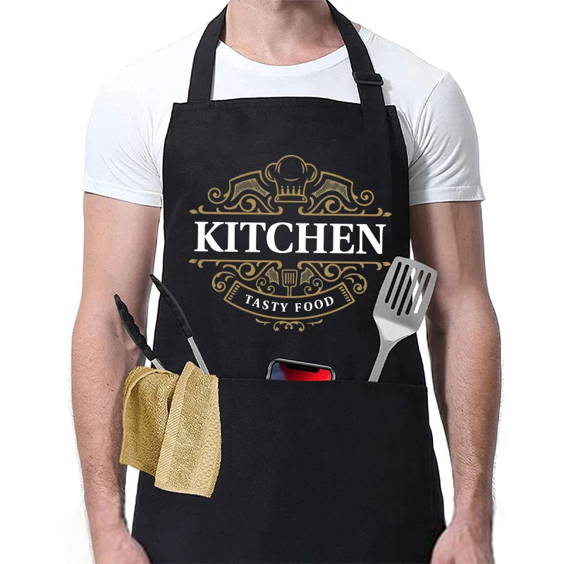 Funny BBQ Cooking Apron – Adjustable Chef Apron for Men with Grill Master Designs, Kitchen & BBQ Gift for Father’s Day, Birthdays