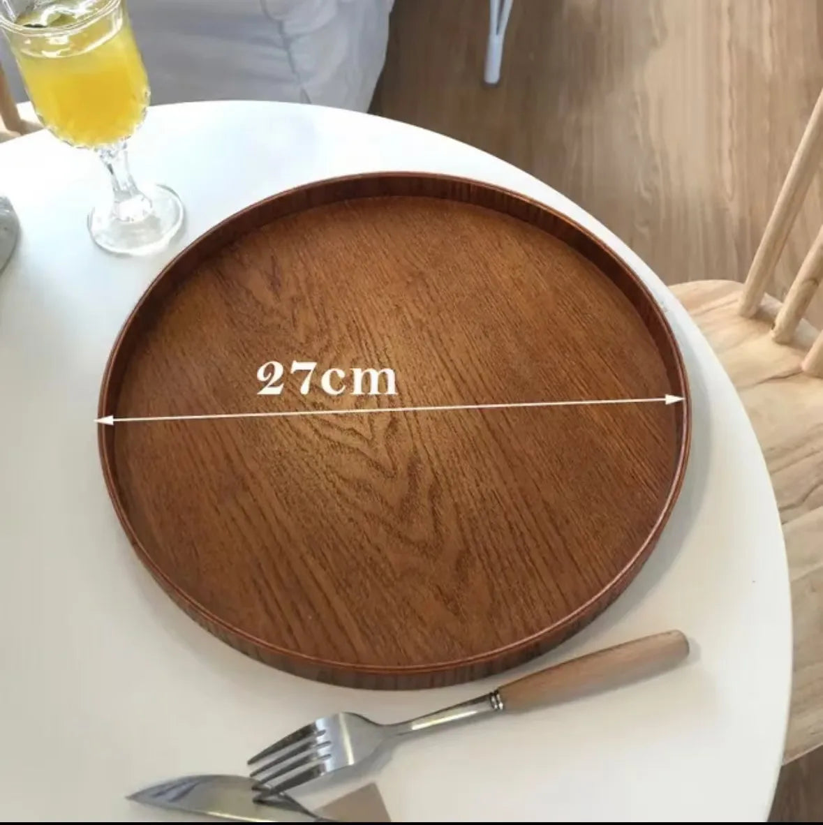 Round Wooden Display Trays – Decorative Serving Platters for Candles, Ornaments & Coffee Table Styling