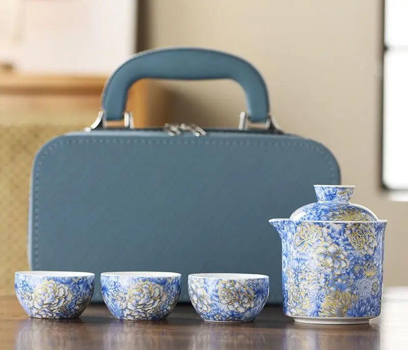Kiyo Portable Travel Tea Set with Carry Case – Tea Set for Camping & Tea Ceremony