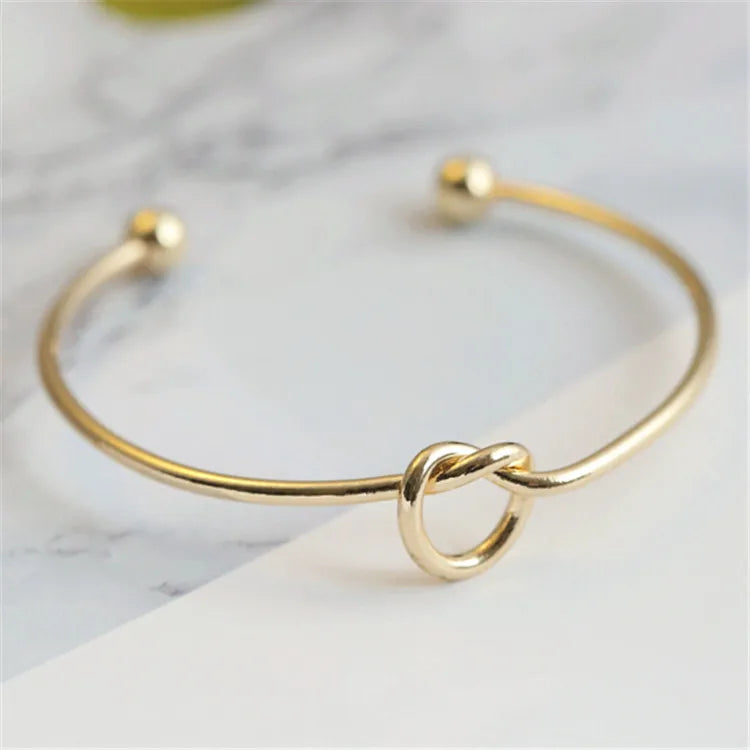 Gold Knot Bangle Bracelet