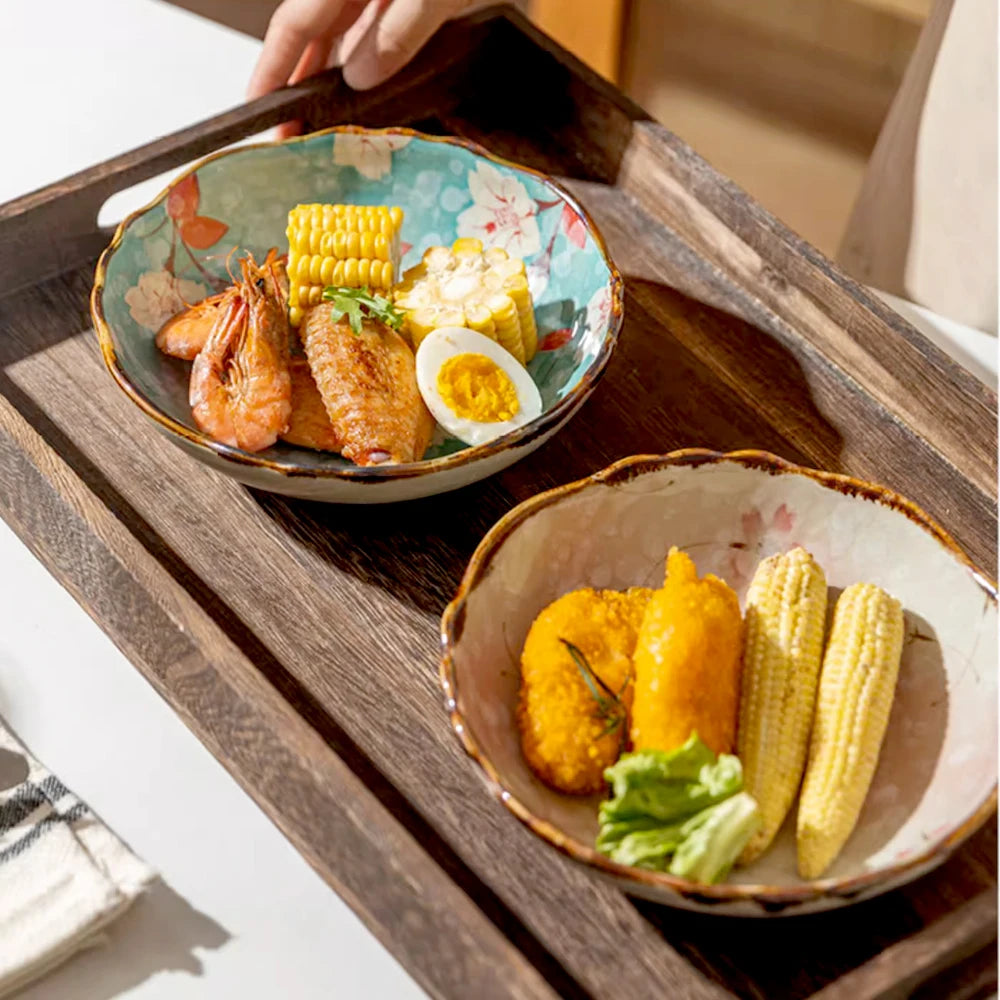 Kirei Floral Ceramic Bowl – Decorative Serving & Dining Bowls for Meals, Salads, and Desserts