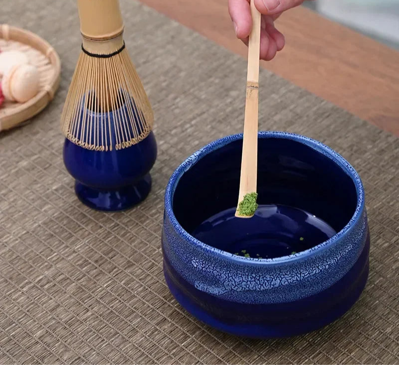 4 Piece Matcha Tea Set with Ceramic Bowl & Accessories – Japanese Matcha Making Kit in Various Colours