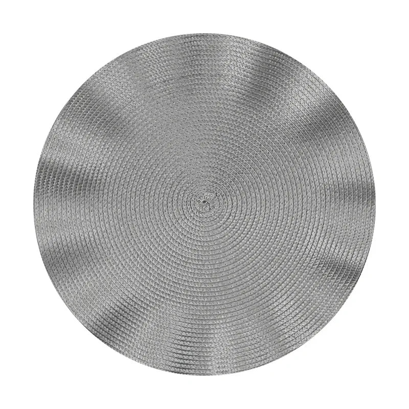 Braided Scallop Edge Placemats – Set of 6 Round 38cm Non-Slip Table Mats with Ripple Design for Dining Decor