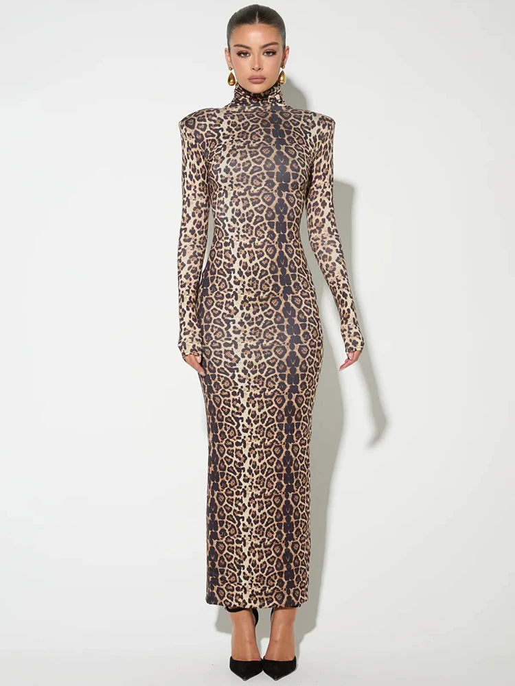 Leona Leopard Print Maxi Dress–Bold & Elegant Eveningwear
