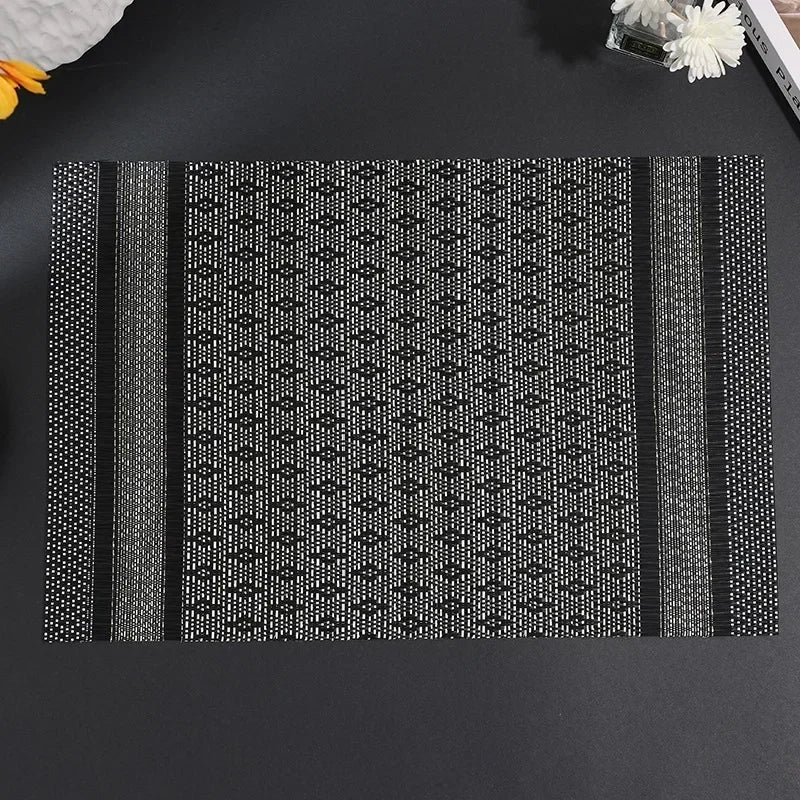 Modern Stripe Woven Placemats – 2/4/6 Piece Set Heat Resistant Table Mats for Dining Table Setting