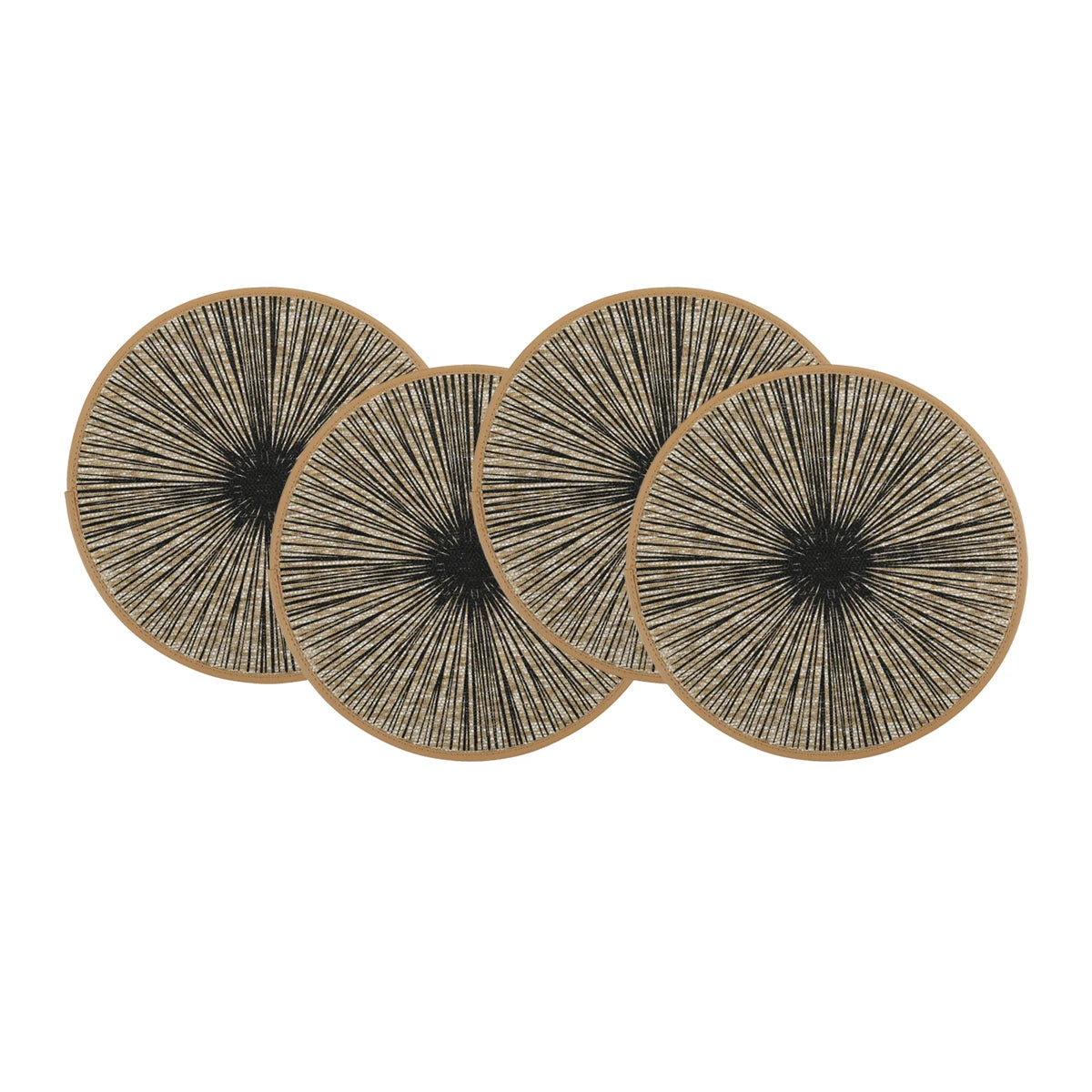 Woven Jute Macrame Round Placemats Set – 2, 4, 6 or 8 Piece Natural Table Mats in Black or Beige