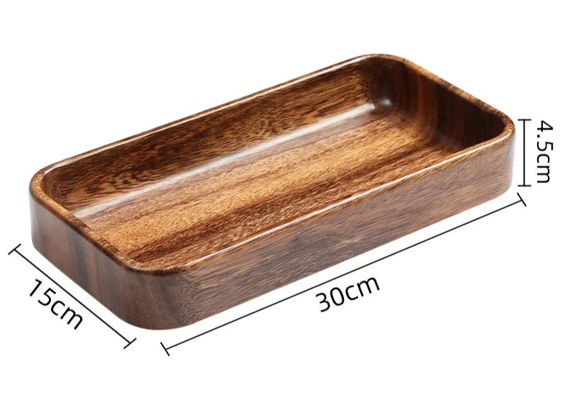 Natural Wooden Serving Trays – Solid Wood Snack, Tea & Breakfast Platters in Multiple Shapes & Sizes