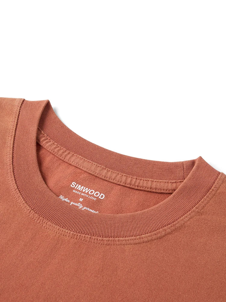 Men’s Embroidered Logo T-Shirt – 260gsm Relaxed Fit Tee in Orange & Black